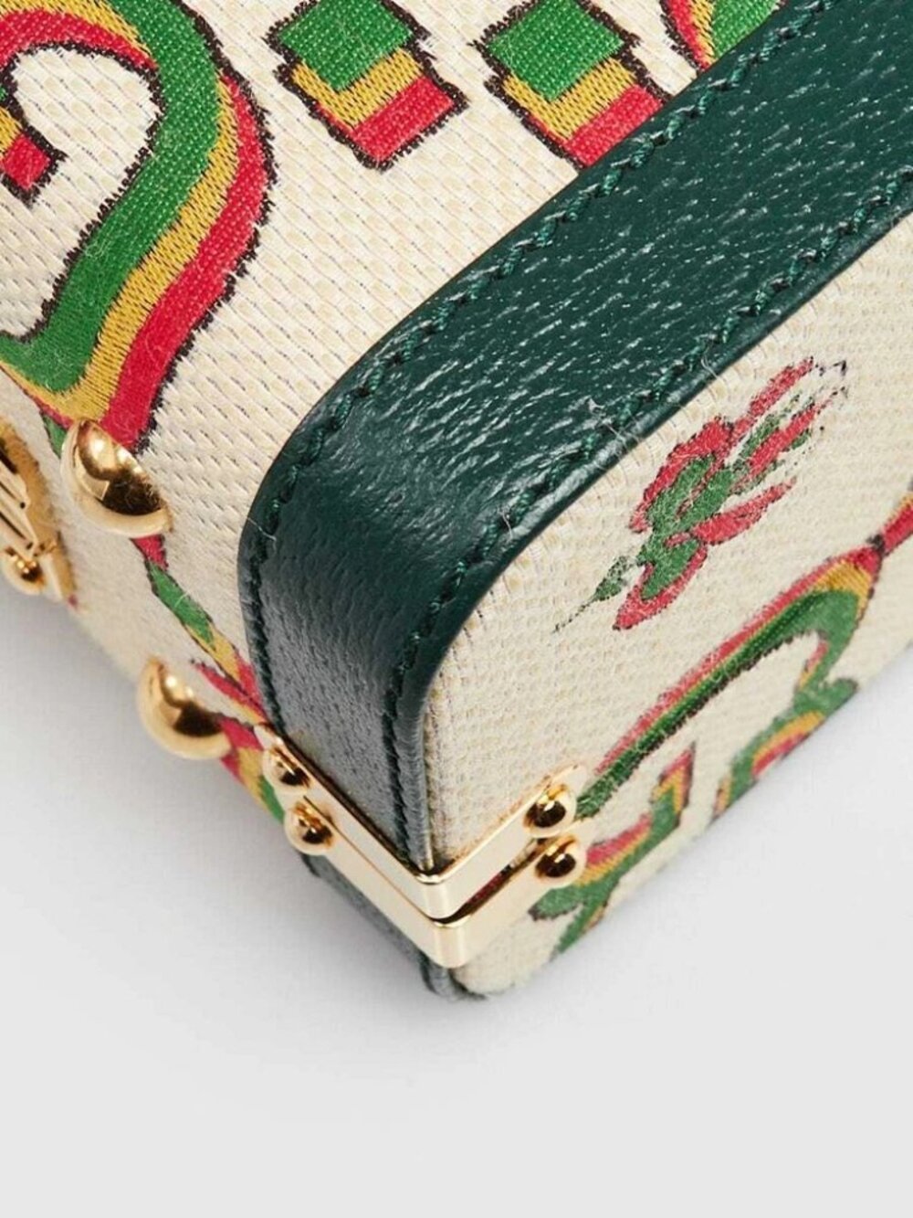 Gucci Green/Beige Canvas/Leather 100 Years Crossbody Box Bag - Picture 5 of 12